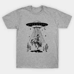 Ufo Alien Abduction Rodeo Cowboy T-Shirt